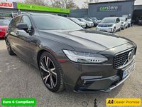 USED 2021 21 VOLVO V90 Grey 2.0 B4 MHEV R-Design, 80,900 miles, ULEZ compliant, Automatic, Sat Nav, Leather, Rear camera, CarPlay/Android Auto, Full Volvo Service history This 2021 Volvo V90 B4 R Design offers a compelling blend of style and efficiency, boasting a 2.0 litre petrol hybrid engine and meeting Euro 6 emission standards.  With a 3 month warranty for your peace of mind, this R Design trim level comes equipped with a Climate Pack featuring heated seats and a heated steering wheel, perfect for those colder days.  Enjoy seamless connectivity with smartphone integration, including Apple CarPlay and Android Auto, and the convenience of Keyless Drive with ke