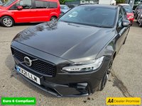 USED 2021 21 VOLVO V90 Grey 2.0 B4 MHEV R-Design, 80,900 miles, ULEZ compliant, Automatic, Sat Nav, Leather, Rear camera, CarPlay/Android Auto, Full Volvo Service history This 2021 Volvo V90 B4 R Design offers a compelling blend of style and efficiency, boasting a 2.0 litre petrol hybrid engine and meeting Euro 6 emission standards.  With a 3 month warranty for your peace of mind, this R Design trim level comes equipped with a Climate Pack featuring heated seats and a heated steering wheel, perfect for those colder days.  Enjoy seamless connectivity with smartphone integration, including Apple CarPlay and Android Auto, and the convenience of Keyless Drive with ke