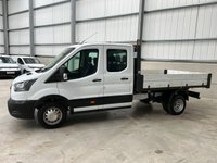 USED 2021 21 FORD TRANSIT 350 2.0 ECOBLUE 130PS RWD DOUBLE CAB TIPPER - NO VAT 