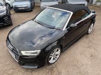 USED 2017 67 AUDI A3 CABRIOLET 1.5 TFSI CoD S line Convertible 2dr Petrol Manual Euro 6 (s/s) (150 ps) 