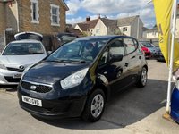 USED 2013 13 KIA VENGA 1.4 EcoDynamics 1 MPV 5dr Petrol Manual Euro 5 (s/s) (89 bhp) NICE 5 DOOR MANUAL VENGA. CLEAN CONDITION THROUGHOUT. COMES WITH SERVICE HISTORY/ LONG MOT AND FRESH SERVICE. FINISHED IN METALLIC BLACK COLOUR. SPEC INCLUDES REMOTE LOCKING, CLOTH INTERIOR, CD/ RADIO, WHEEL TRIMS, ELECTRIC WINDOWS AND MIRROR, ISOFIX + 3 MONTHS WARRANTY + 12 MONTHS AA BREAKDOWN COVER INCLUDED