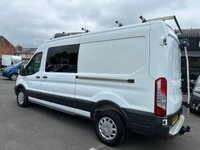USED 2018 68 FORD TRANSIT 2.0 350 EcoBlue Crew Van Double Cab 6dr Diesel Manual FWD L3 H2 Euro 6 (130 ps) NO. VAT JUST 49K WITH AIR CON !!! 7 SEAT CREW VAN WITH AIR CON !!!!