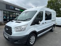 USED 2018 68 FORD TRANSIT 2.0 350 EcoBlue Crew Van Double Cab 6dr Diesel Manual FWD L3 H2 Euro 6 (130 ps) NO. VAT JUST 49K WITH AIR CON !!! 7 SEAT CREW VAN WITH AIR CON !!!!