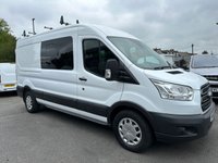 USED 2018 68 FORD TRANSIT 2.0 350 EcoBlue Crew Van Double Cab 6dr Diesel Manual FWD L3 H2 Euro 6 (130 ps) NO. VAT JUST 49K WITH AIR CON !!! 7 SEAT CREW VAN WITH AIR CON !!!!