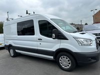 USED 2018 68 FORD TRANSIT 2.0 350 EcoBlue Crew Van Double Cab 6dr Diesel Manual FWD L3 H2 Euro 6 (130 ps) NO. VAT JUST 49K WITH AIR CON !!! 7 SEAT CREW VAN WITH AIR CON !!!!