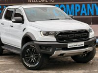 USED 2020 70 FORD RANGER 2.0 ECOBLUE RAPTOR PICKUP DOUBLE CAB 4DR DIESEL AUTO 4WD EURO 6 (S/S) (213 PS) NAV NO VAT - FULL SERVICE HISTORY - WET BELT JUST BEEN DONE - GENUINE  RAPTOR - EURO 6  - HPI CHECK ALL CLEAR - ULEZ / CAZ / LEZ COMPLIANT - AUTOMATIC - METTALIC WHITE PAINTWORK - DOUBLE CAB - SPORT SEATS - SAT NAV - REVERSE CAMERA - CRUISE CONTROL - HEATED SEATS - DUAL ZONE CLIMATE - AIR CONDITIONING - DAB / RADIO / BLUETOOTH - BI XENON HEADLIGHTS -  FINANCE AVAILABLE - ZERO DEPOSIT OFFERS - ALL VANS/CARS WELCOME IN PART-EXCHANGE, ANY AGE, ANY MILEAGE, ANY CONDITION