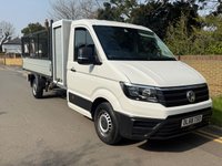 USED 2018 68 VOLKSWAGEN CRAFTER 2.0 TDI CR35 140BHP Startline FWD Euro 6 LWB L3 CAGED DROPSIDE TRUCK WITH TOOLBOX AIR CON+1 OWNER+EURO 6+