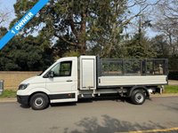 USED 2018 68 VOLKSWAGEN CRAFTER 2.0 TDI CR35 140BHP Startline FWD Euro 6 LWB L3 CAGED DROPSIDE TRUCK WITH TOOLBOX AIR CON+1 OWNER+EURO 6+
