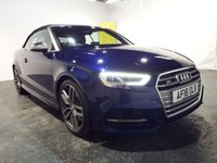 USED 2018 18 AUDI S3 2.0 TFSI Cabriolet 2dr Petrol S Tronic quattro Euro 6 (s/s) (310 ps) 6 SERVICES-SAT NAV-A/C-ALLOYS-PADDLE SHIFT AUTO-PARKING SENSORS-