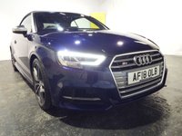USED 2018 18 AUDI S3 2.0 TFSI Cabriolet 2dr Petrol S Tronic quattro Euro 6 (s/s) (310 ps) 6 SERVICES-SAT NAV-A/C-ALLOYS-PADDLE SHIFT AUTO-PARKING SENSORS-