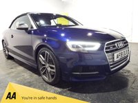 USED 2018 18 AUDI S3 2.0 TFSI Cabriolet 2dr Petrol S Tronic quattro Euro 6 (s/s) (310 ps) 6 SERVICES-SAT NAV-A/C-ALLOYS-PADDLE SHIFT AUTO-PARKING SENSORS-