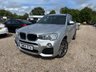 USED 2015 64 BMW X3 2.0 20d M Sport SUV 5dr Diesel Auto xDrive Euro 6 (s/s) (190 ps) Glacier Silver with full black Nevada leather interior. BMW xDrive all wheel drive, automatic transmission, 190ps diesel returning 54.3mpg average. Heated front seats, BMW navigation, DAB radio, Bluetooth with USB, dual zone climate control, powered tailgate, reversing camera, front and rear parking sensors, electric towbar, 19in M Sport alloys, xenon headlights, sport suspension, cruise control, gearshift paddles and run flat tyres. Freshly serviced, new MOT and 6 months warranty including bre