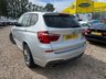 USED 2015 64 BMW X3 2.0 20d M Sport SUV 5dr Diesel Auto xDrive Euro 6 (s/s) (190 ps) Glacier Silver with full black Nevada leather interior. BMW xDrive all wheel drive, automatic transmission, 190ps diesel returning 54.3mpg average. Heated front seats, BMW navigation, DAB radio, Bluetooth with USB, dual zone climate control, powered tailgate, reversing camera, front and rear parking sensors, electric towbar, 19in M Sport alloys, xenon headlights, sport suspension, cruise control, gearshift paddles and run flat tyres. Freshly serviced, new MOT and 6 months warranty including bre