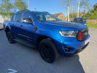 USED 2023 23 FORD RANGER 2.0 EcoBlue Wildtrak Pickup Double Cab 4dr Diesel Auto 4WD Euro 6 (s/s) (213 ps) 1 owner, STORMTRAK in BLUE LIGHTNING METALLIC, ELECTRIC ROLLER SHUTTER, FULL LEATHER SEATS, TOW BAR, PRICE PLUS VAT.