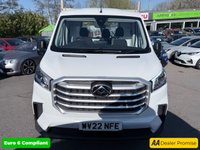 USED 2022 22 MAXUS DELIVER 9 White Euro 6 Dropside, 26,200 miles, ULEZ compliant, 6-Speed manual, Air Conditioning, Bluetooth, Cruise, dual passenger seat. Plus VAT @ 20%! This BASE MH C/C dropside finished in clean white is a highly practical and well-maintained commercial vehicle, having covered just 22,600 miles from new. Designed with reliability and versatility in mind, it is powered by a Euro 6 diesel engine, making it fully ULEZ compliant and ideal for operating in low-emission zones without additional charges. The vehicle offers a smooth and responsive driving experience thanks to its 6-speed manual gearbox, making it equally suited to both urban driving a