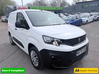 USED 2021 70 PEUGEOT PARTNER White 1.5 BlueHDi Euro 6 panel van, 17,800 miles, ULEZ compliant, 5-Speed manual, A/C, Bluetooth, Cruise, Rear sensors. Plus VAT @ 20%!! Boasting exceptionally low mileage for its age, this 2021 Peugeot Partner presents a superb ownership proposition. This Professional Standard Panel Van SWB, powered by a 1.5 litre BlueHDi diesel engine, is a Euro 6 compliant model. It has been meticulously maintained with a full service history at 4K, 9K, 12K, 14K, 17K, including its last service at 17462 miles on 30 January 2026, and has covered a mere 17800 miles in total. This particular vehicle has had only one owner from new and will come w