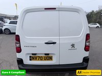 USED 2021 70 PEUGEOT PARTNER White 1.5 BlueHDi Euro 6 panel van, 17,800 miles, ULEZ compliant, 5-Speed manual, A/C, Bluetooth, Cruise, Rear sensors. Plus VAT @ 20%!! Boasting exceptionally low mileage for its age, this 2021 Peugeot Partner presents a superb ownership proposition. This Professional Standard Panel Van SWB, powered by a 1.5 litre BlueHDi diesel engine, is a Euro 6 compliant model. It has been meticulously maintained with a full service history at 4K, 9K, 12K, 14K, 17K, including its last service at 17462 miles on 30 January 2026, and has covered a mere 17800 miles in total. This particular vehicle has had only one owner from new and will come w