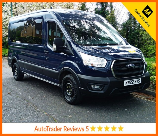 View our Ford Transit 2.0 410 EcoBlue Trend Minibus 5dr Diesel Manual RWD L3 H2 Euro 6 (s/s) (14 Seat) (130 ps).*14 SEATS*AIR CON*LOW MILEAGE*OVER 70 MINIBUSES IN STOCK