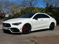 USED 2022 22 MERCEDES-BENZ CLA 2.0 CLA45 AMG S Plus Coupe 4dr Petrol 8G-DCT 4MATIC+ Euro 6 (s/s) (421 ps) FULL AMG KIT-BLACK & YELLOW LEATHER