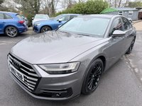 USED 2017 67 AUDI A8 Grey 3.0 TDI V6 50 Euro 6 saloon, 80,432 miles, ULEZ, Automatic Quattro, Full Audi history, Leather, Pano roof, Virtual cockpit, Camera, Heated seats! This 2017 Audi A8 TDI V6 boasts a full dealership service history at 1K, 18K, 31K, 42K, 54K, 58K, 67K, and 76K, with its last service completed on 2025-03-11 at 76,308 miles, offering excellent provenance. This sophisticated saloon features a powerful 3.0 litre diesel engine paired with four wheel drive, ensuring a smooth and capable driving experience. It meets Euro 6 emission standards and comes with a 3 month warranty for your peace of mind. The vehicle is equipped with a stunning panoramic g