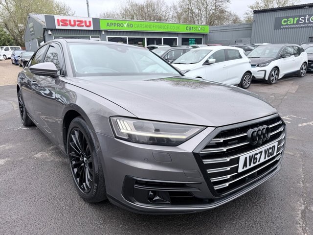 View our Audi A8 Grey 3.0 TDI V6 50 Euro 6 saloon, 80,432 miles, ULEZ, Automatic Quattro, Full Audi history, Leather, Pano roof, Virtual cockpit, Camera, Heated seats!