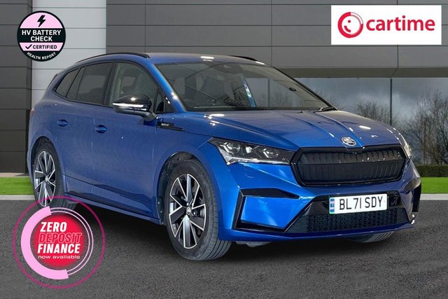 View our Skoda Enyaq IV iV 82kWh 80x SportLine SUV 5dr Electric Auto 4WD (DC125kW) (265 ps) &pound;3,240 Upgraded Extras, Parking Package Plus, Infotainment Package Plus, Assisted Drive Package Plus, Satellite Navigation System