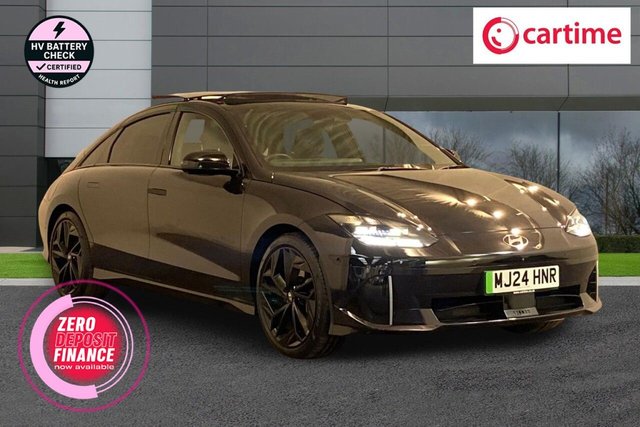 View our Hyundai Ioniq 6 77.4kWh First Edition Saloon 4dr Electric Auto AWD (325 ps) Parking Distance Warning, Parking System - Surround View Monitor, Android Auto / Apple CarPlay, Black Package, Trailer Wiring Package