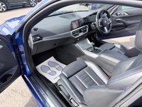 USED 2021 70 BMW 4 SERIES Blue 2.0 420d MHT M Sport coupe, 53,300 miles, ULEZ compliant, Automatic, Leather, 18in Alloys, A/C, Bluetooth, DAB, Sat Nav, Harman Kardon,  This 2021 BMW 4 Series 420d M Sport offers an exceptional blend of performance and advanced technology.  As a Euro 6 compliant model, it features a 2.0 litre diesel hybrid engine, providing efficient power.  The M Sport trim enhances its sporty appeal, complemented by the M Sport Pro Package and striking blue high gloss M Sport brakes.  Inside, you'll find the Premium Branded Sound System, including a Harman Kardon loudspeaker system, and the comprehensive Technology Plus Pack. This pack include