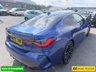 USED 2021 70 BMW 4 SERIES Blue 2.0 420d MHT M Sport coupe, 53,300 miles, ULEZ compliant, Automatic, Leather, 18in Alloys, A/C, Bluetooth, DAB, Sat Nav, Harman Kardon,  This 2021 BMW 4 Series 420d M Sport offers an exceptional blend of performance and advanced technology.  As a Euro 6 compliant model, it features a 2.0 litre diesel hybrid engine, providing efficient power.  The M Sport trim enhances its sporty appeal, complemented by the M Sport Pro Package and striking blue high gloss M Sport brakes.  Inside, you'll find the Premium Branded Sound System, including a Harman Kardon loudspeaker system, and the comprehensive Technology Plus Pack. This pack include