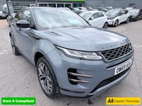 USED 2020 69 LAND ROVER RANGE ROVER EVOQUE Grey 2.0 D180 First Edition Euro 6 SUV, 31,800 miles, ULEZ compliant, Automatic 4WD, Sat nav, CarPlay/Android Auto, 360 Camera, Leather, 20in alloys. This 2020 Range Rover Evoque D180 First Edition boasts exceptionally low mileage for its age, having covered just 31,800 miles. This Four Wheel Drive model, registered in 2020, features a 2.0L Diesel Engine and meets Euro 6 emission standards. Its provenance is further assured with a 12 month MOT provided on purchase and a recent service completed on 26 January 2024 at 23,368 miles. Inside, you will find a luxurious experience enhanced by a 380W Meridian Sound System, Two Zone Climate Control, a