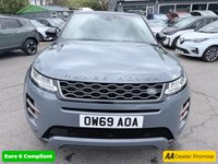 USED 2020 69 LAND ROVER RANGE ROVER EVOQUE Grey 2.0 D180 First Edition Euro 6 SUV, 31,800 miles, ULEZ compliant, Automatic 4WD, Sat nav, CarPlay/Android Auto, 360 Camera, Leather, 20in alloys. This 2020 Range Rover Evoque D180 First Edition boasts exceptionally low mileage for its age, having covered just 31,800 miles. This Four Wheel Drive model, registered in 2020, features a 2.0L Diesel Engine and meets Euro 6 emission standards. Its provenance is further assured with a 12 month MOT provided on purchase and a recent service completed on 26 January 2024 at 23,368 miles. Inside, you will find a luxurious experience enhanced by a 380W Meridian Sound System, Two Zone Climate Control, a
