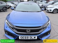 USED 2019 69 HONDA CIVIC Blue 1.5 VTEC Turbo Sport Euro 6 hatchback, 43,710 miles, ULEZ compliant, Auto CVT, Sat Nav, Rear camera, Bluetooth, Adaptive cruise, 17in alloys, A/C This 2019 Honda Civic VTEC Turbo Sport is a superb example with exceptionally low mileage for its age, having covered just 43,710 miles, And a full dealership Service history at 7K, 11K, 14K, 20K, 27K, 33K, and 39K. This Euro 6 compliant 1.5 litre petrol model comes with a 3 month warranty for your peace of mind, and its MOT is valid until December 2026, ensuring its roadworthiness. The Sport trim level enhances its appeal, and it boasts a suite of convenient features including a rear parking ca