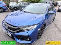 USED 2019 69 HONDA CIVIC Blue 1.5 VTEC Turbo Sport Euro 6 hatchback, 43,710 miles, ULEZ compliant, Auto CVT, Sat Nav, Rear camera, Bluetooth, Adaptive cruise, 17in alloys, A/C This 2019 Honda Civic VTEC Turbo Sport is a superb example with exceptionally low mileage for its age, having covered just 43,710 miles, And a full dealership Service history at 7K, 11K, 14K, 20K, 27K, 33K, and 39K. This Euro 6 compliant 1.5 litre petrol model comes with a 3 month warranty for your peace of mind, and its MOT is valid until December 2026, ensuring its roadworthiness. The Sport trim level enhances its appeal, and it boasts a suite of convenient features including a rear parking ca