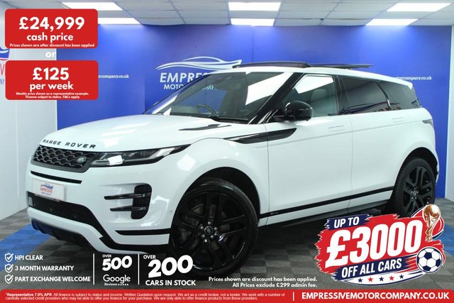 View our Land Rover Range Rover Evoque 2.0 P250 MHEV R-Dynamic HSE SUV 5dr Petrol Auto 4WD Euro 6 (s/s) (249 ps)