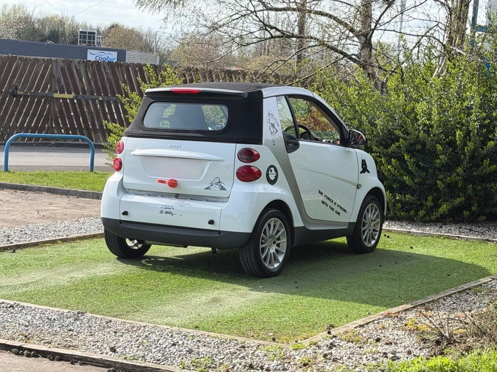 USED 2008 R SMART FORTWO 1.0 Passion Cabriolet 2dr Petrol Auto Euro 4 (71 bhp) STAR WARS AND KEY, 2 KEYS, 12M MOT