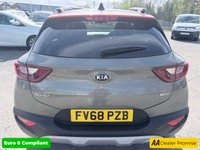 USED 2018 68 KIA STONIC Grey 1.0 T-GDi 4 Euro 6 SUV, 33,700 miles, ULEZ compliant, Automatic, 17in Alloys, 7in Display, CarPlay/Android Auto, Cruise, Rear Camera, A/C. This 2018 Kia Stonic T GDi 4 presents a remarkable opportunity with exceptionally low mileage for its age, having covered just 33,700 miles. This Euro 6 compliant 1.0 litre petrol model, finished in the 4 trim, offers a compelling blend of modern technology and comfort. Inside, you'll find a heated steering wheel and heated front seats, perfect for those colder mornings, alongside automatic air conditioning to maintain your ideal cabin temperature. The convenience of Android Auto & Apple Carplay