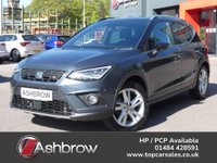 USED 2022 71 SEAT ARONA 1.0 TSI FR 5d 110 S/S 1 OWNER FROM NEW, FULL SERVICE HISTORY, SAT NAV, FULL LINK FOR APPLE CARPLAY / ANDROID AUTO, WIRELESS PHONE CHARGER, REAR PARKING SENSORS WITH DISPLAY, LED LIGHTS, AUTO LIGHTS & WIPERS, ELECTRIC FOLDING MIRRORS, CRUISE CONTROL & SPEED LIMITER, VOICE CONTROL, DAB RADIO, BLUETOOTH, MANUAL 6 SPEED, 17 INCH ALLOY WHEELS, CLOTH INTERIOR, SPORT SEATS, LEATHER FLAT BOTTOM MULTIFUNCTION STEERING WHEEL, USB C PORTS, CLIMATE CONTROL, DRIVE SELECT, SPARE WHEEL