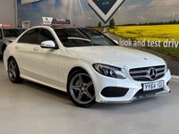 USED 2015 64 MERCEDES-BENZ C-CLASS 2.1 C250 BlueTEC AMG Line Saloon 4 Door Diesel Automatic White G-Tronic+ Euro 6 Low Tax +PRIV GLASS+HEATED SEATS+PAN ROOF