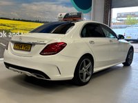 USED 2015 64 MERCEDES-BENZ C-CLASS 2.1 C250 BlueTEC AMG Line Saloon 4 Door Diesel Automatic White G-Tronic+ Euro 6 Low Tax +PRIV GLASS+HEATED SEATS+PAN ROOF