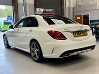 USED 2015 64 MERCEDES-BENZ C-CLASS 2.1 C250 BlueTEC AMG Line Saloon 4 Door Diesel Automatic White G-Tronic+ Euro 6 Low Tax +PRIV GLASS+HEATED SEATS+PAN ROOF