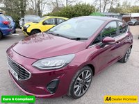 USED 2022 22 FORD FIESTA Red 1.0T EcoBoost MHEV Titanium Vignale hatchback, 16,250 miles, ULEZ compliant, Auto, Sat Nav, B&O audio, Panorama roof, Camera, 17in alloys, A/C. This 2022 Ford Fiesta Titanium Vignale boasts an exceptionally low mileage of just 16,250 miles, a testament to its careful single owner. This Euro 6 compliant 1.0L Petrol Hybrid is presented with a full dealership service history, most recently serviced on 28 February 2025 at 11,975 miles. A 12 month MOT will be provided on purchase, and the vehicle comes with a 3 month warranty for your peace of mind.  Experience the refined features of this Fiesta, including an opening panorama roof that floo