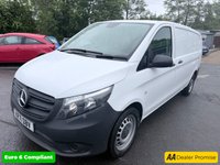 USED 2021 71 MERCEDES-BENZ VITO White 2.0 116 CDI Progressive Euro 6 panel van, 35,900 miles, ULEZ compliant, Automatic, Bluetooth, Cruise, DAB, Reverse camera. Plus VAT @ 20%! This 2021 Mercedes Benz Vito 116 CDI Progressive L3 presents an exceptional ownership proposition with its very low mileage of just 35,900 miles and a single owner from new. This Euro 6 compliant, rear wheel drive model boasts a powerful 2.0 litre diesel engine delivering 161 bhp, paired with a smooth G Tronic automatic transmission. Its full service history is up to date at 4K, 16K, 23K, and 30K , with the last service performed on 11 June 2025 at 30,050 miles, and it will come with a 12 month