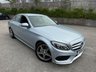 USED 2018 18 MERCEDES-BENZ C CLASS 2.1 C220d AMG Line Saloon 4dr Diesel G-Tronic+ Euro 6-FINISHED IN DIAMOND SILVER WITH BLACK LEATHER UPHOLSTERY-REVERSE CAMERA-ACTIVE PARK ASSIST-BLUETOOTH-CRUISE CONTROL-ELECTRIC FOLDING MIRRORS-AMBIENT LIGHTING-LED HEADLIGHTS-18