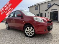 USED 2012 62 NISSAN MICRA 1.2 12V Tekna Hatchback 5dr Petrol Manual Euro 5 (80 ps) ONE OWNER 2 KEYS FSH PAN ROOF