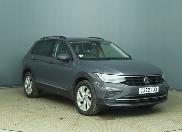 View our Volkswagen Tiguan 1.5 TSI Life SUV 5dr Petrol Manual Euro 6 (s/s) (150 ps) Multifunction Front Facing Camera, Front / Rear Parking Sensors, App Connect, Discover Navigation, 18In Alloys