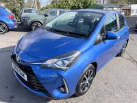 USED 2019 19 TOYOTA YARIS Blue 1.5 VVT-i Icon Tech Euro 6 hatchback, 64,700 miles, ULEZ compliant, 6-Speed manual, Sat Nav, Rear camera, Rear Sensors, Cruise, DAB. This 2019 Toyota Yaris VVT-i Icon Tech is a superb example of a well maintained vehicle.  This particular Yaris is a 1.5 litre petrol model, finished in the Icon Tech trim. It meets Euro 6 emission standards, contributing to its efficiency.  For your convenience, this Yaris comes equipped with rear parking sensors and a reversing camera, making manoeuvring in tight spaces much simpler.  Bluetooth connectivity is also included, allowing for seamless integration of your phone for calls and music.