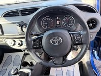 USED 2019 19 TOYOTA YARIS Blue 1.5 VVT-i Icon Tech Euro 6 hatchback, 64,700 miles, ULEZ compliant, 6-Speed manual, Sat Nav, Rear camera, Rear Sensors, Cruise, DAB. This 2019 Toyota Yaris VVT-i Icon Tech is a superb example of a well maintained vehicle.  This particular Yaris is a 1.5 litre petrol model, finished in the Icon Tech trim. It meets Euro 6 emission standards, contributing to its efficiency.  For your convenience, this Yaris comes equipped with rear parking sensors and a reversing camera, making manoeuvring in tight spaces much simpler.  Bluetooth connectivity is also included, allowing for seamless integration of your phone for calls and music.