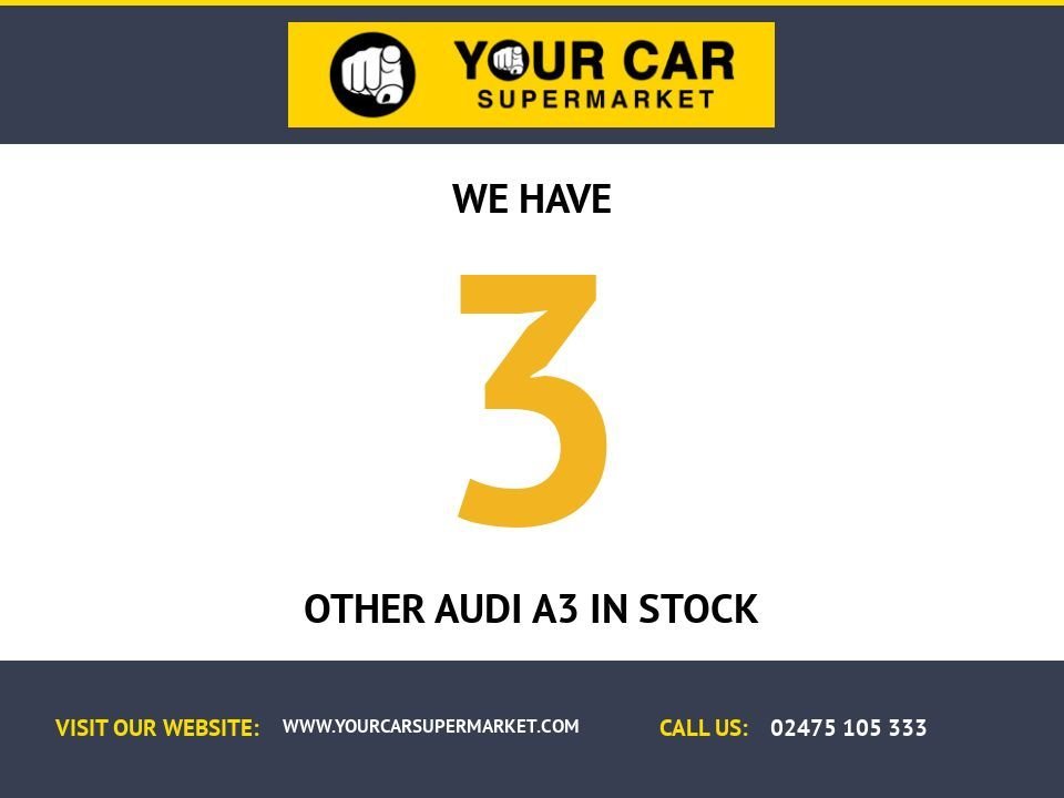 USED 2017 17 AUDI A3 1.0 TFSI SE Sportback 5dr Petrol Manual Euro 6 (s/s) (116 ps) LOW MILEAGE