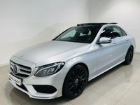 USED 2017 17 MERCEDES-BENZ C-CLASS 2.1 C250d AMG Line Premium Saloon 4dr Diesel G-Tronic+ Euro 6 (s/s) (204 ps) Iridium Silver | Black Leather Interior | Panoramic Roof | 19 Inch AMG Wheels | Heated Seats | ULEZ OK