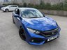 USED 2018 HONDA CIVIC 1.0 VTEC Turbo SR Hatchback 5dr Petrol Manual Euro 6-2 FORMER KEEPERS FINISHED IN BRILLIANT SPORTY BLUE WITH BLACK CLOTH UPHOLSTERY-BLUETOOTH-CRUISE CONTROL-SATNAV-REVERSE CAMERA-PARKING SENSORS-DAB RADIO-ELECTRIC FOLDING MIRRORS-DUAL ZONE CLIMATE CONTROL 